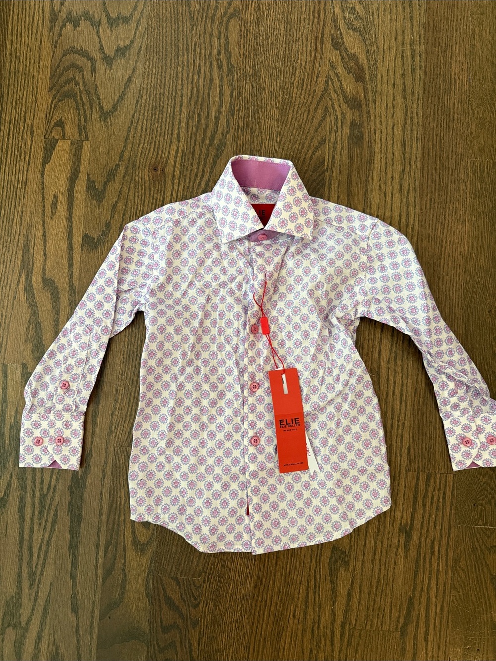 ELLE Kids Pink Floral Dress Shirt - Long Sleeve Button-Down